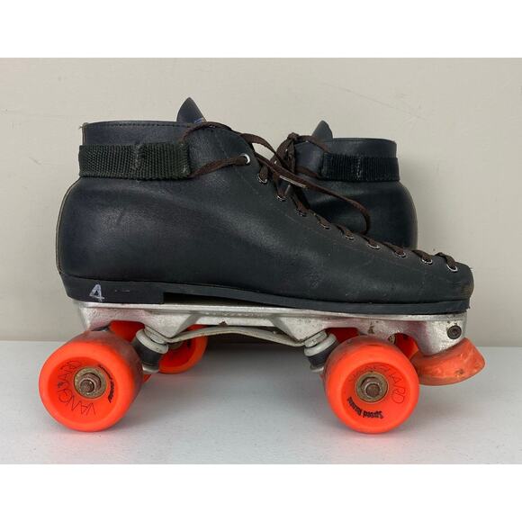 VTG Riedell USA Quad leather speed roller skates Vanguard wheels Invader plate 9 - Picture 3 of 7